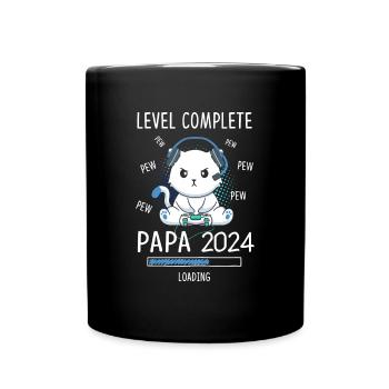 Level Complete PAPA 2023 Loading Gaming Cat - Tasse einfarbig - Schwarz - Vorne