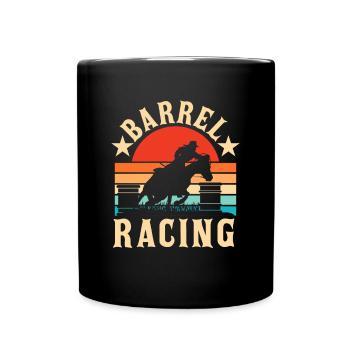 Barrel Racing Retro Sunset Western Barrel Vintage - Tasse einfarbig - Schwarz - Vorne