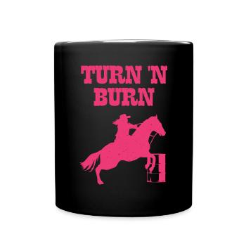 Turn 'N Burn Western Barrel Racer Horse Barrel Rac - Tasse einfarbig - Schwarz - Vorne