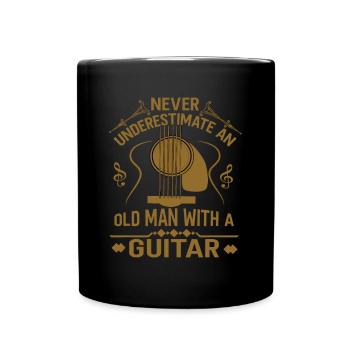 Ne sous-estimez jamais un vieil homme avec une guitare Acous - Mug uni - noir - Devant