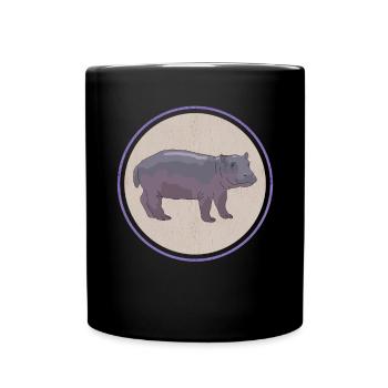 Hippo Baby | Hippo Hippos Gift - Full Colour Mug - black - Front