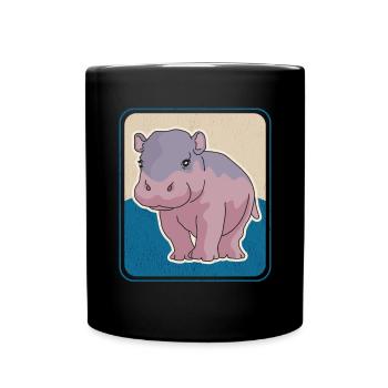 Hippo Baby Hippo Hippo Gift - Full Colour Mug - black - Front