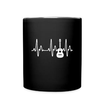 Akustische Gitarre Heartbeat - Gitarre MusikerGitarre - Tasse einfarbig - Schwarz - Vorne
