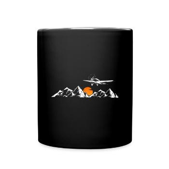 Flugzeug Design Natur fliegen - Tasse einfarbig - Schwarz - Vorne