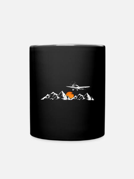 Flugzeug Design Natur fliegen - Tasse einfarbig - Schwarz