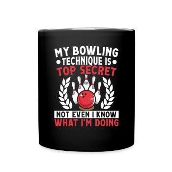 my Bowling Technique Bowling Design - Tasse einfarbig - Schwarz - Vorne