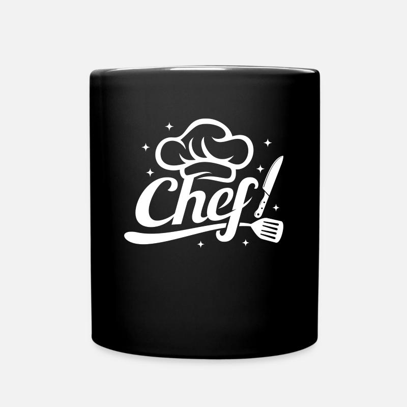 Outils de cuisine Chef Chapeau de chef & Couteau de chef Cuisine - Mug uni - noir