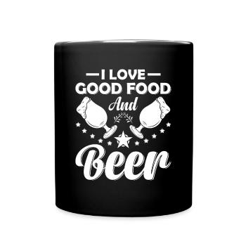 J’aime la bonne nourriture et la bière Chef Cuisinier Cuisine Cookin - Mug uni - noir - Devant