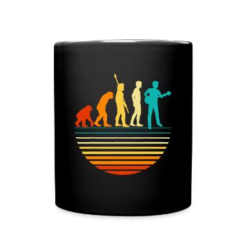 Retro-Gitarrist, Gitarrist I Vintage Evolution - Tasse einfarbig - Schwarz - Vorne