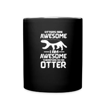 Loutre - Mug uni - noir - Devant