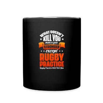 Rugby Verein Rugbyteam Football Sport Geschenk - Tasse einfarbig - Schwarz - Vorne