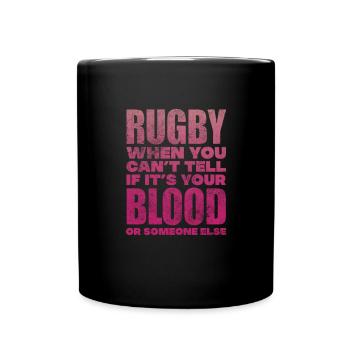 Rugby Verein Rugbyteam Football Sport Geschenk - Tasse einfarbig - Schwarz - Vorne