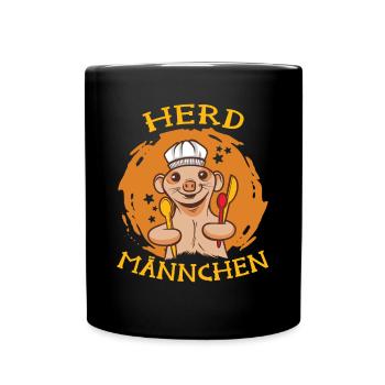 Herd Männchen das Erdmännchen - Tasse einfarbig - Schwarz - Vorne