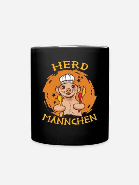 Herd Männchen das Erdmännchen - Tasse einfarbig - Schwarz