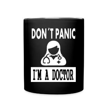 Pas de panique, je suis médecin, je suis médecin, cadeau - Mug uni - noir - Devant