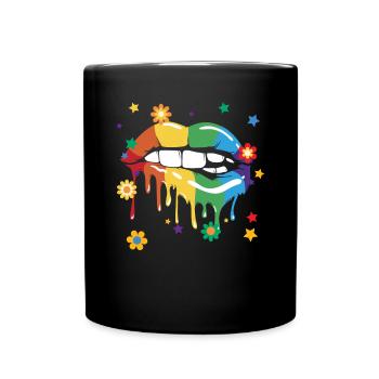 Gay Rights Rainbow Pride LGBTQ Gay Pride Parade - Tasse einfarbig - Schwarz - Vorne