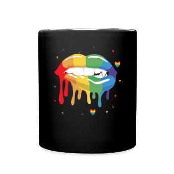 Gay Rights Rainbow Pride LGBTQ Gay Pride Parade - Tasse einfarbig - Schwarz - Vorne