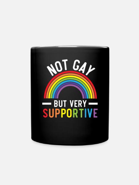 Gay Rights Rainbow Pride LGBTQ Gay Pride Parade - Full Colour Mug - black