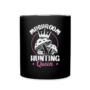 Chasse aux champignons Reine butinante Chasse aux champignons - Mug uni - noir - Devant