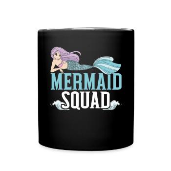 Meerjungfrau Squad Mythos Folklore Unterwasser Aquatisch - Tasse einfarbig - Schwarz - Vorne