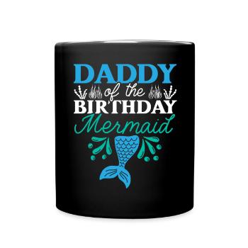 Papa De L’Anniversaire Sirène Anniversaire Aquatique - Mug uni - noir - Devant