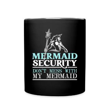 Mermaid Security Meilleur papa de tous les temps Fête des pères Sirène - Mug uni - noir - Devant