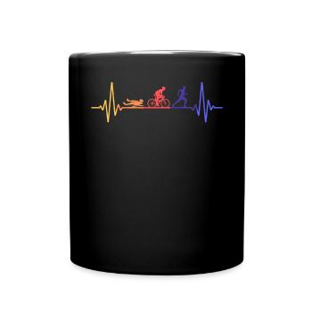 Triathlon Athlet Triathlet Schwimmen Radfahren Laufen - Tasse einfarbig - Schwarz - Vorne
