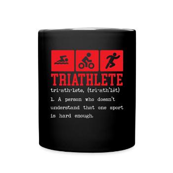 Triathlon Athlet Triathlet Schwimmen Radlauf - Tasse einfarbig - Schwarz - Vorne