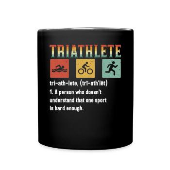 Triathlon Athlet Triathlet Schwimmen Radfahren Laufen - Tasse einfarbig - Schwarz - Vorne