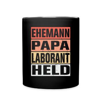 Laborant Vater Ehemann Held - Tasse einfarbig - Schwarz - Vorne