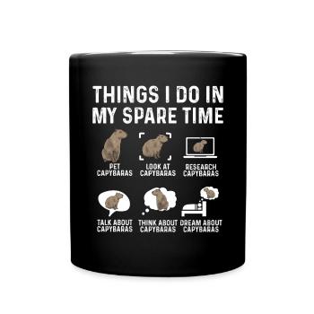 Capybara Nagetier - Tasse einfarbig - Schwarz - Vorne