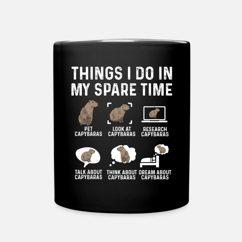 Capybara Nagetier - Tasse einfarbig - Schwarz