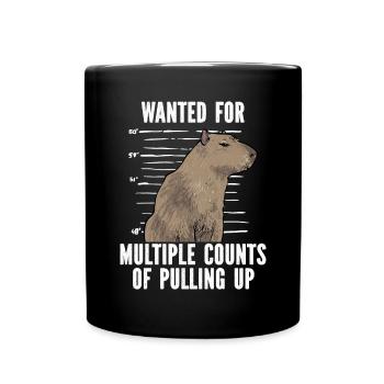 Capybara Nagetier - Tasse einfarbig - Schwarz - Vorne