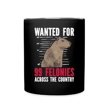 Capybara rodent - Full Colour Mug - black - Front