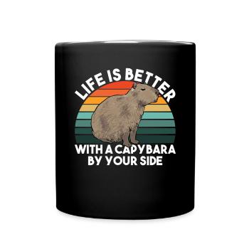Capybara Nagetier - Tasse einfarbig - Schwarz - Vorne