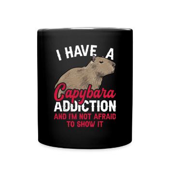 Capybara Nagetier - Tasse einfarbig - Schwarz - Vorne