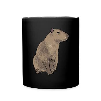 Capybara Nagetier - Tasse einfarbig - Schwarz - Vorne