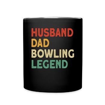 Husband Dad Bowling Legend Design - Tasse einfarbig - Schwarz - Vorne