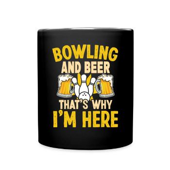 Bowling and Beer bowling Design - Tasse einfarbig - Schwarz - Vorne