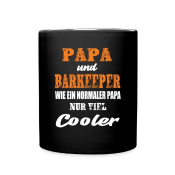 Papa und Barkeeper Bar Nachtleben Cocktails - Tasse einfarbig - Schwarz - Vorne