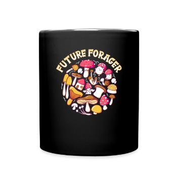 Future Forager Foraging Mushroom Hunting - Full Colour Mug - black - Front