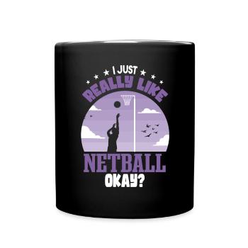 Ich mag Netball einfach sehr - Tasse einfarbig - Schwarz - Vorne