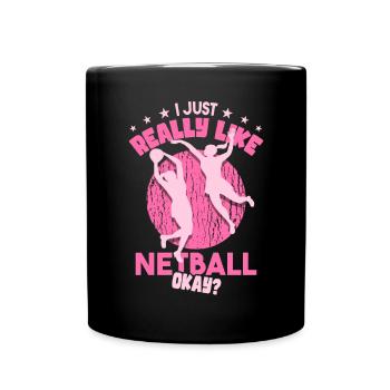 Netball Gift - Full Colour Mug - black - Front