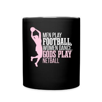 Lustiges Netball-Zitat - Tasse einfarbig - Schwarz - Vorne