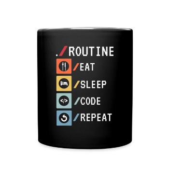 Routine Eat Sleep Code Repeat Developer Coder - Mug uni - noir - Devant