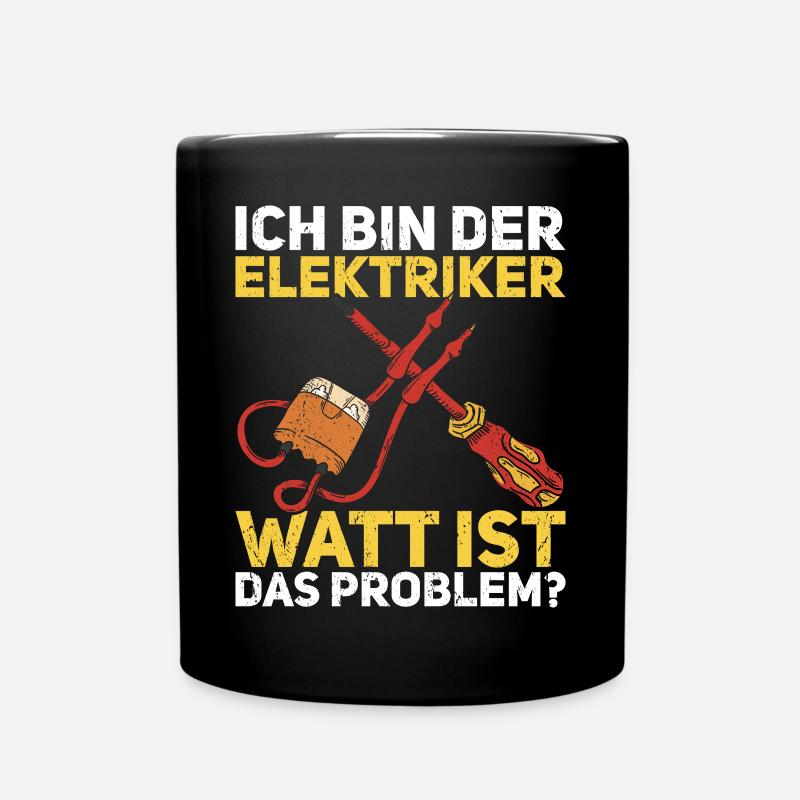 Elektriker - Tasse einfarbig - Schwarz