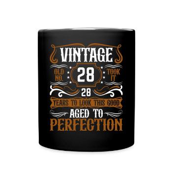 28e anniversaire Vintage Rétro - Mug uni - noir - Devant