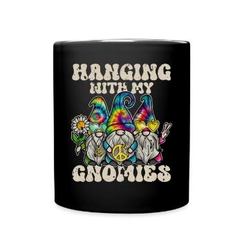 Hippie Gnomes Peace Tie Dye - Full Colour Mug - black - Front