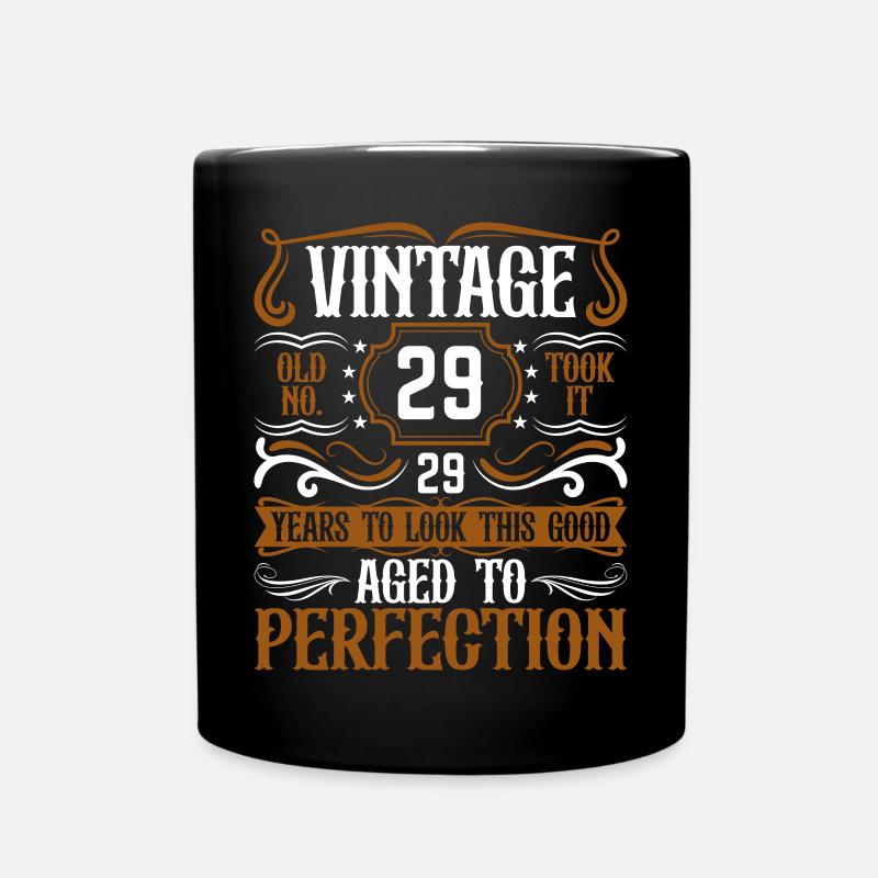 29. Geburtstag Vintage Retro - Tasse einfarbig - Schwarz