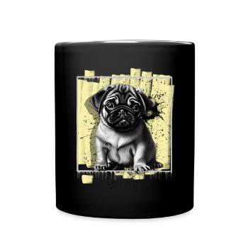 Chien carlin - Mug uni - noir - Devant